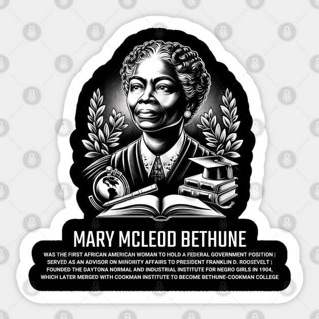 Mary McLeod Bethune Sticker by UrbanLifeApparel